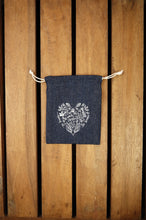 Forest of Hearts on Soft Denim Mini Drawstring Pouch