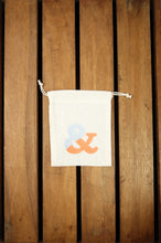 Ampersand on Light Canvas Mini Drawstring Pouch