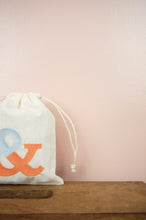 Ampersand on Light Canvas Mini Drawstring Pouch