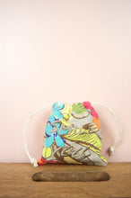 Good Vibes Only Smile XOXO on Floral Canvas Mini Drawstring Pouch