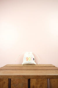 1990s on Natural Canvas Mini Drawstring Pouch