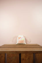 Endless Summer on Natural Canvas Mini Drawstring Pouch