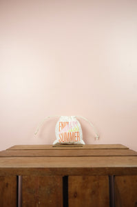 Endless Summer on Natural Canvas Mini Drawstring Pouch