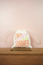 Endless Summer on Natural Canvas Mini Drawstring Pouch
