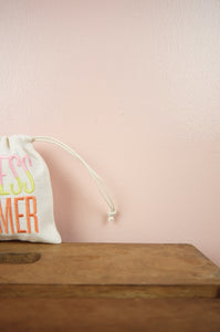 Endless Summer on Natural Canvas Mini Drawstring Pouch