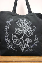 Savannah on Black Canvas Shopping Tote
