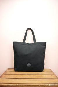 Savannah on Black Canvas Shopping Tote