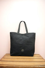 Linda on Black Canvas Shopping Tote