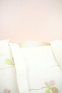Clover Leaves on Natural Canvas Shopping Tote
