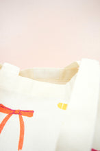 Ribbons on Natural Canvas Shoulder Tote