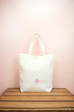 Ribbons on Natural Canvas Shoulder Tote