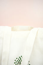 Dotted Trees on Natural Canvas Shoulder Tote