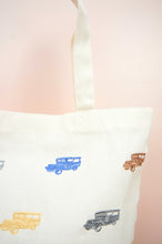 Jeepney on Natural Canvas Shoulder Tote