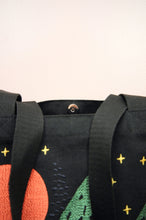 Mountains at Dusk on Black Heavy Canvas Shoulder Tote