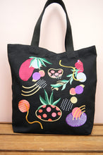 Comet on Black Heavy Canvas Shoulder Tote