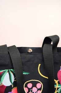 Comet on Black Heavy Canvas Shoulder Tote