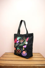 Comet on Black Heavy Canvas Shoulder Tote