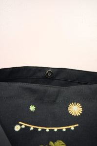 Yoga on Black Canvas Medium Sling Bag