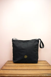 Yoga on Black Canvas Medium Sling Bag