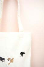 Puppies on Natural Canvas Medium Tote