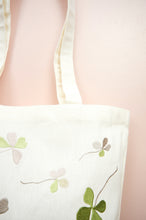 Clover Leaves on Natural Canvas Small Tote