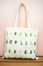 Leaves on Natural Canvas Small Tote