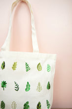 Leaves on Natural Canvas Small Tote