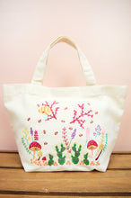 Garden on Natural Canvas Small Handbag