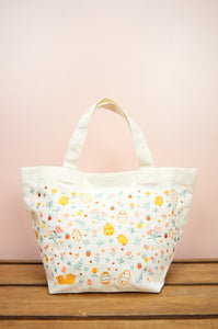 Easter Chicks on Natural Canvas Small Handbag