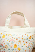 Easter Chicks on Natural Canvas Small Handbag