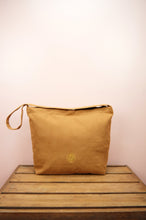 Flowers on Dark Khaki Canvas Medium Sling Bag