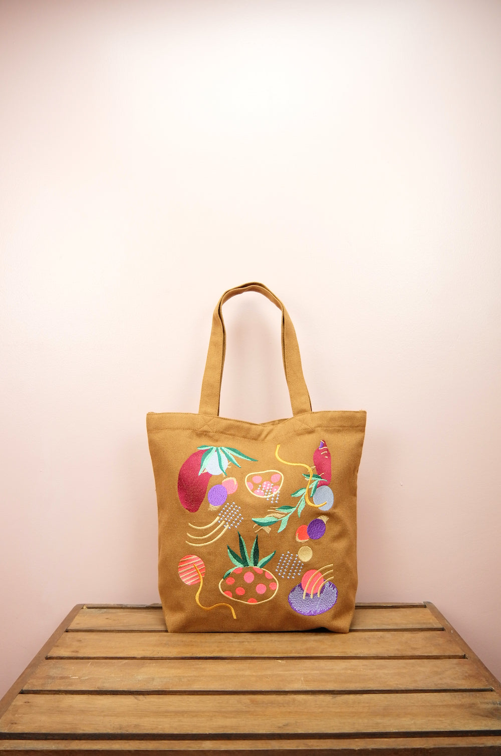 Comet on Dark Khaki Canvas Shoulder Tote
