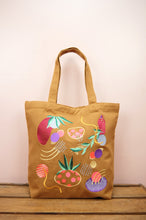 Comet on Dark Khaki Canvas Shoulder Tote
