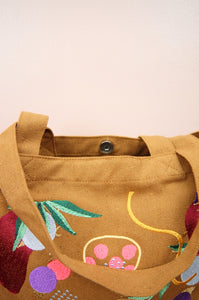 Comet on Dark Khaki Canvas Shoulder Tote