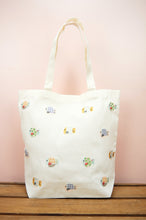 Bubble Fish on Natural Canvas Shoulder Tote