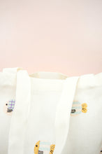 Bubble Fish on Natural Canvas Shoulder Tote