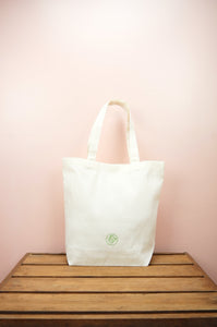 Bubble Fish on Natural Canvas Shoulder Tote
