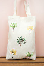 Dotted Trees on Natural Canvas Medium Tote