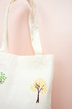 Dotted Trees on Natural Canvas Medium Tote