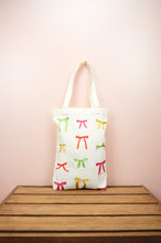Ribbons on Natural Canvas Medium Tote