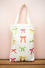 Ribbons on Natural Canvas Medium Tote