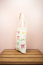 Ribbons on Natural Canvas Medium Tote