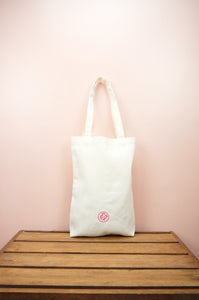 Ribbons on Natural Canvas Medium Tote