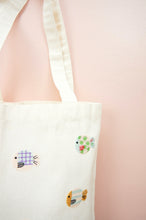 Bubble Fish on Natural Canvas Medium Tote