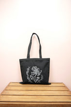 Savannah on Small Black Canvas Tote