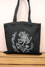 Savannah on Small Black Canvas Tote
