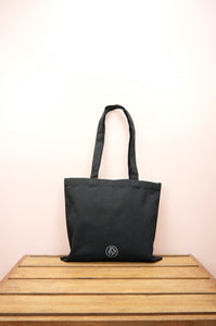 Savannah on Small Black Canvas Tote