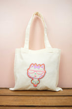 Mrs Kitty on Light Canvas Mini Tote