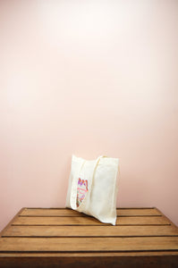 Mrs Kitty on Light Canvas Mini Tote