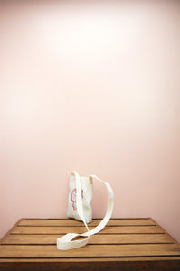 Mrs Kitty on Natural Canvas Mini Sling Bag